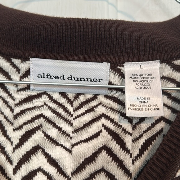 Alfred Dunner brown and white sweater size large - Picture 4 of 4